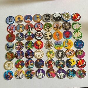 Vintage 1994 Pog Lot With 3 Plastic Slammers
